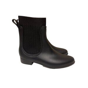 Catherine Malandrino Chelsea Rainboot Black Pull On Size 8 39